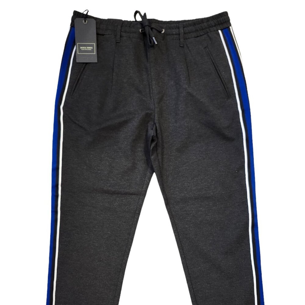 Jack & Jones Tapered Vega Casual Mela Stripe Pants Gray Blue 33 x 32